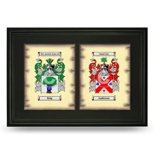 Double Coat of Arms Framed - Black