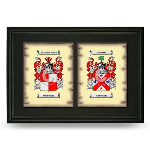 Double Coat of Arms Framed - Black