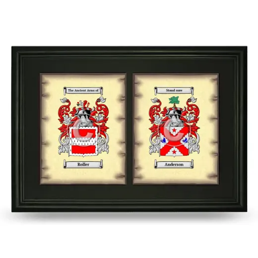 Double Coat of Arms Framed - Black