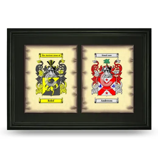 Double Coat of Arms Framed - Black