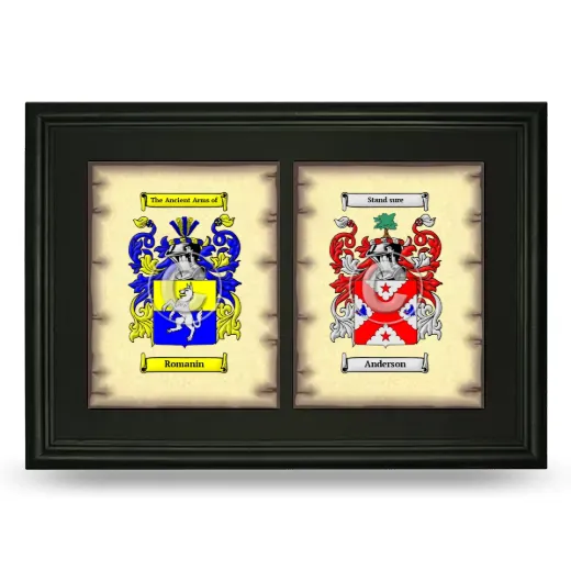 Double Coat of Arms Framed - Black