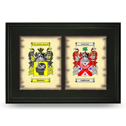 Double Coat of Arms Framed - Black