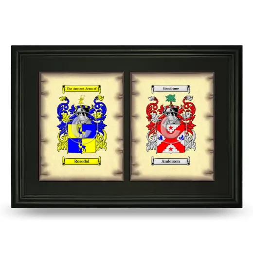 Double Coat of Arms Framed - Black