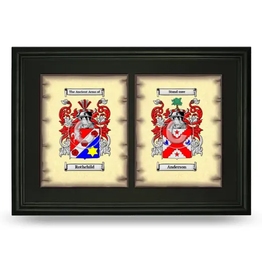 Double Coat of Arms Framed - Black