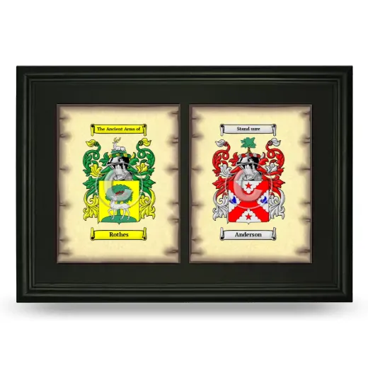 Double Coat of Arms Framed - Black