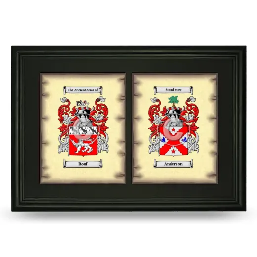 Double Coat of Arms Framed - Black