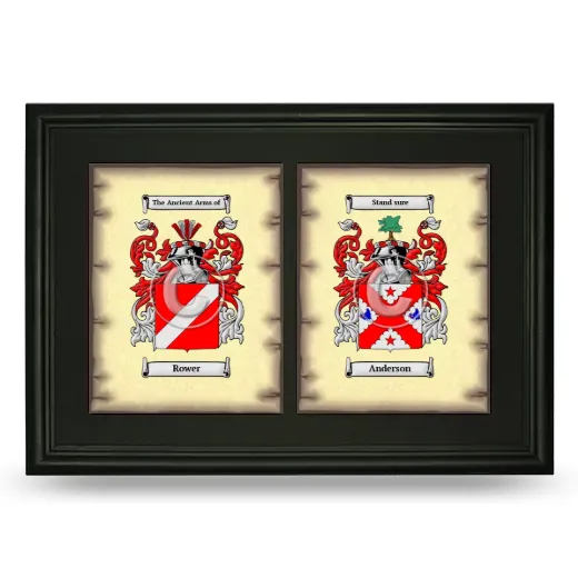 Double Coat of Arms Framed - Black