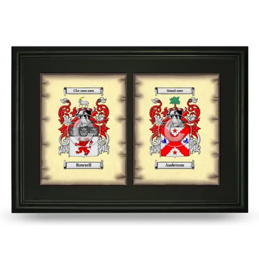 Double Coat of Arms Framed - Black