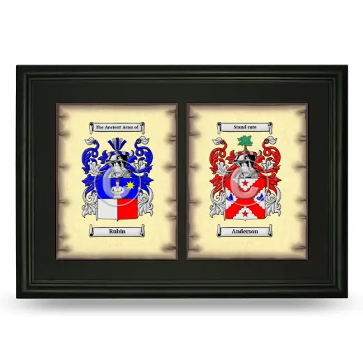Double Coat of Arms Framed - Black