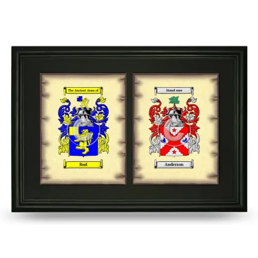Double Coat of Arms Framed - Black