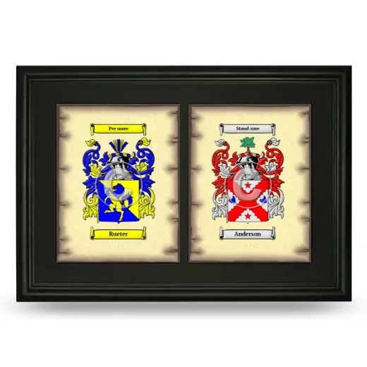 Double Coat of Arms Framed - Black