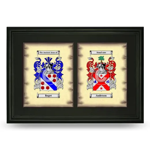 Double Coat of Arms Framed - Black