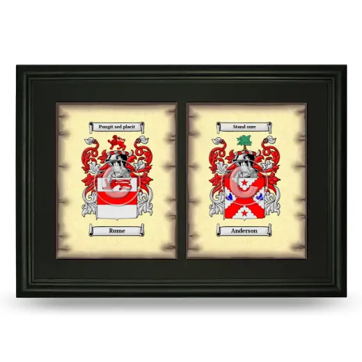 Double Coat of Arms Framed - Black