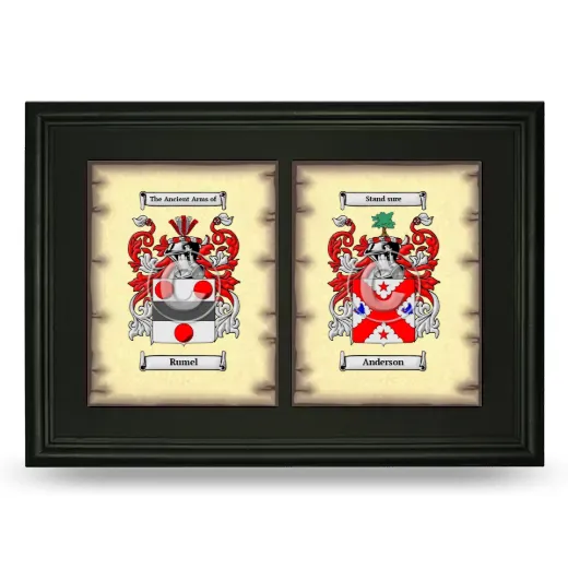 Double Coat of Arms Framed - Black