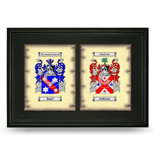Double Coat of Arms Framed - Black