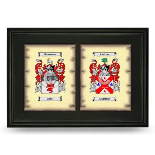Double Coat of Arms Framed - Black