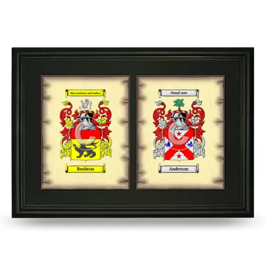 Double Coat of Arms Framed - Black
