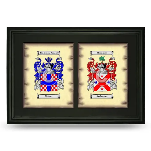 Double Coat of Arms Framed - Black