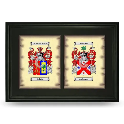 Double Coat of Arms Framed - Black