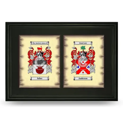 Double Coat of Arms Framed - Black