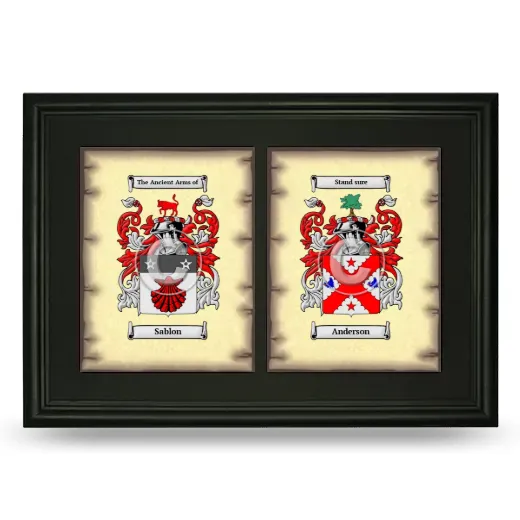Double Coat of Arms Framed - Black