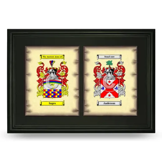 Double Coat of Arms Framed - Black