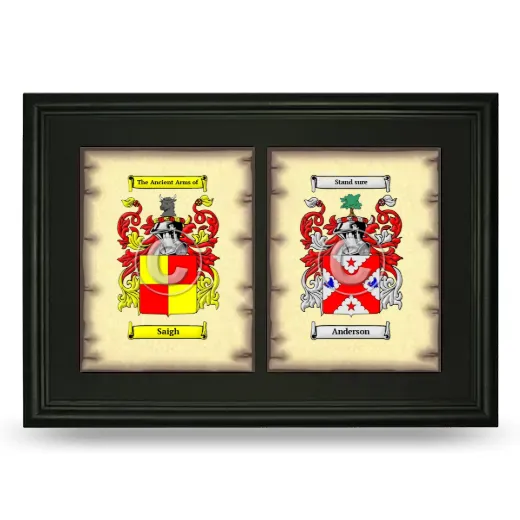 Double Coat of Arms Framed - Black