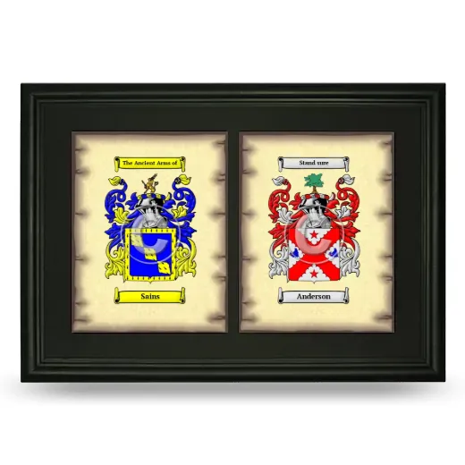 Double Coat of Arms Framed - Black