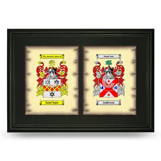 Double Coat of Arms Framed - Black