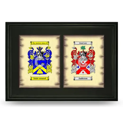 Double Coat of Arms Framed - Black
