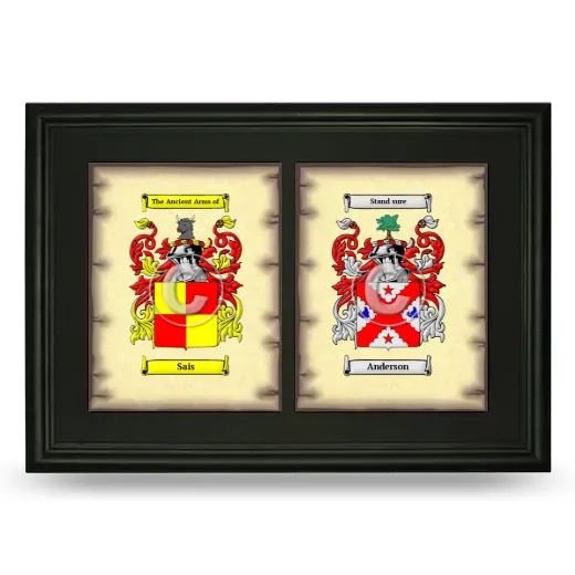 Double Coat of Arms Framed - Black