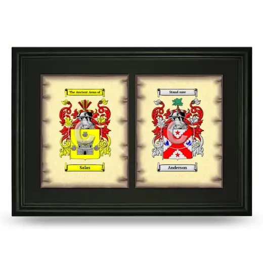 Double Coat of Arms Framed - Black