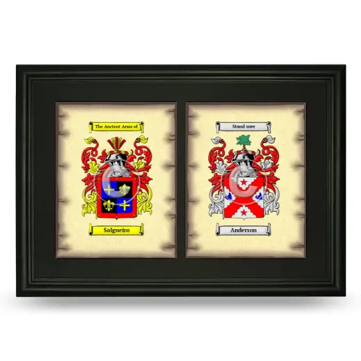 Double Coat of Arms Framed - Black