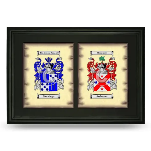 Double Coat of Arms Framed - Black