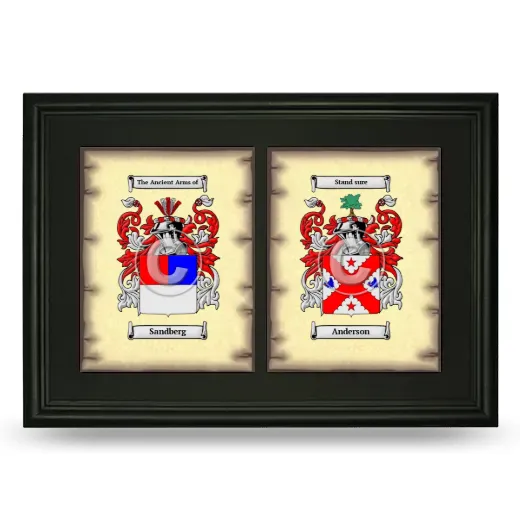 Double Coat of Arms Framed - Black