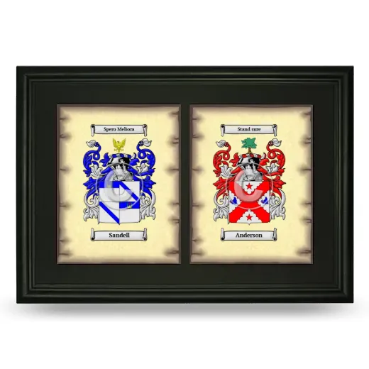 Double Coat of Arms Framed - Black