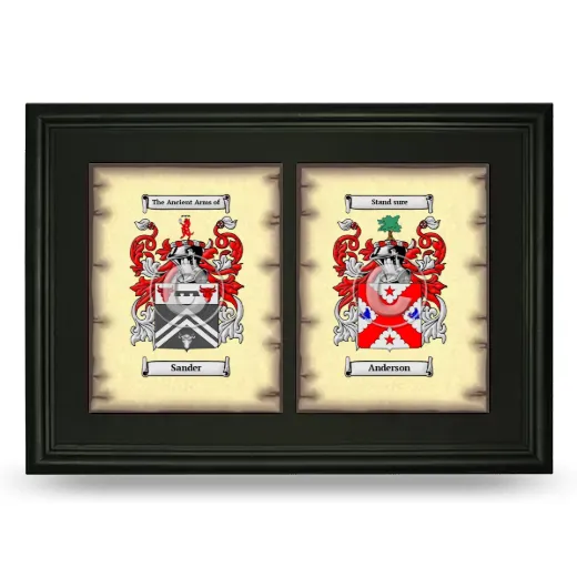 Double Coat of Arms Framed - Black