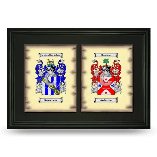 Double Coat of Arms Framed - Black