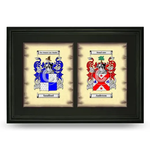 Double Coat of Arms Framed - Black
