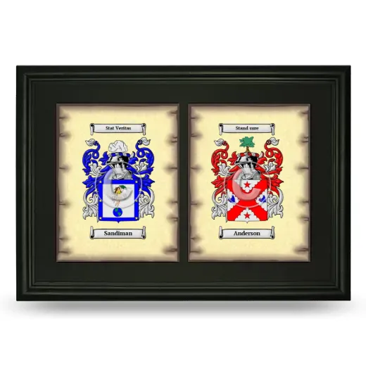 Double Coat of Arms Framed - Black