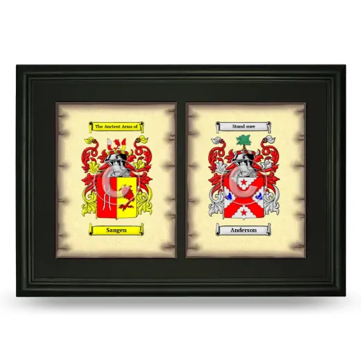 Double Coat of Arms Framed - Black
