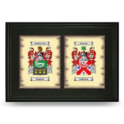 Double Coat of Arms Framed - Black
