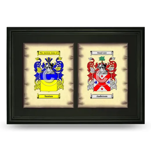 Double Coat of Arms Framed - Black