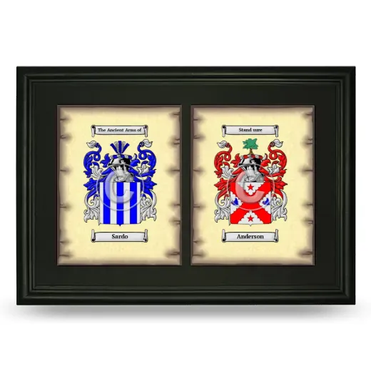Double Coat of Arms Framed - Black