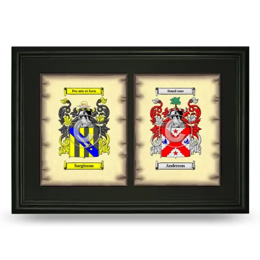 Double Coat of Arms Framed - Black