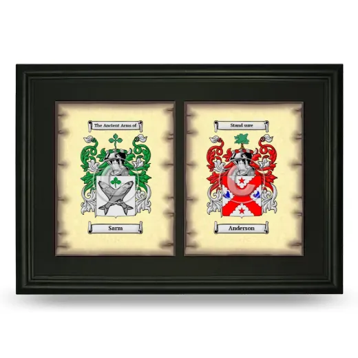 Double Coat of Arms Framed - Black