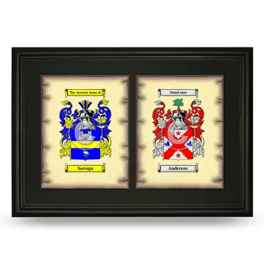 Double Coat of Arms Framed - Black