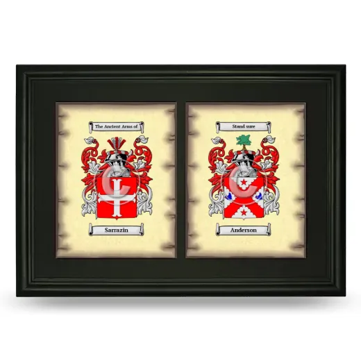 Double Coat of Arms Framed - Black