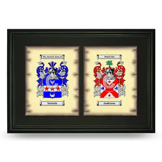 Double Coat of Arms Framed - Black