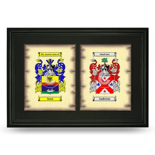 Double Coat of Arms Framed - Black